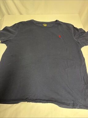 Polo Ralph Lauren Men’s XL Navy Blue T-Shirt Red Pony Logo 100% Cotton